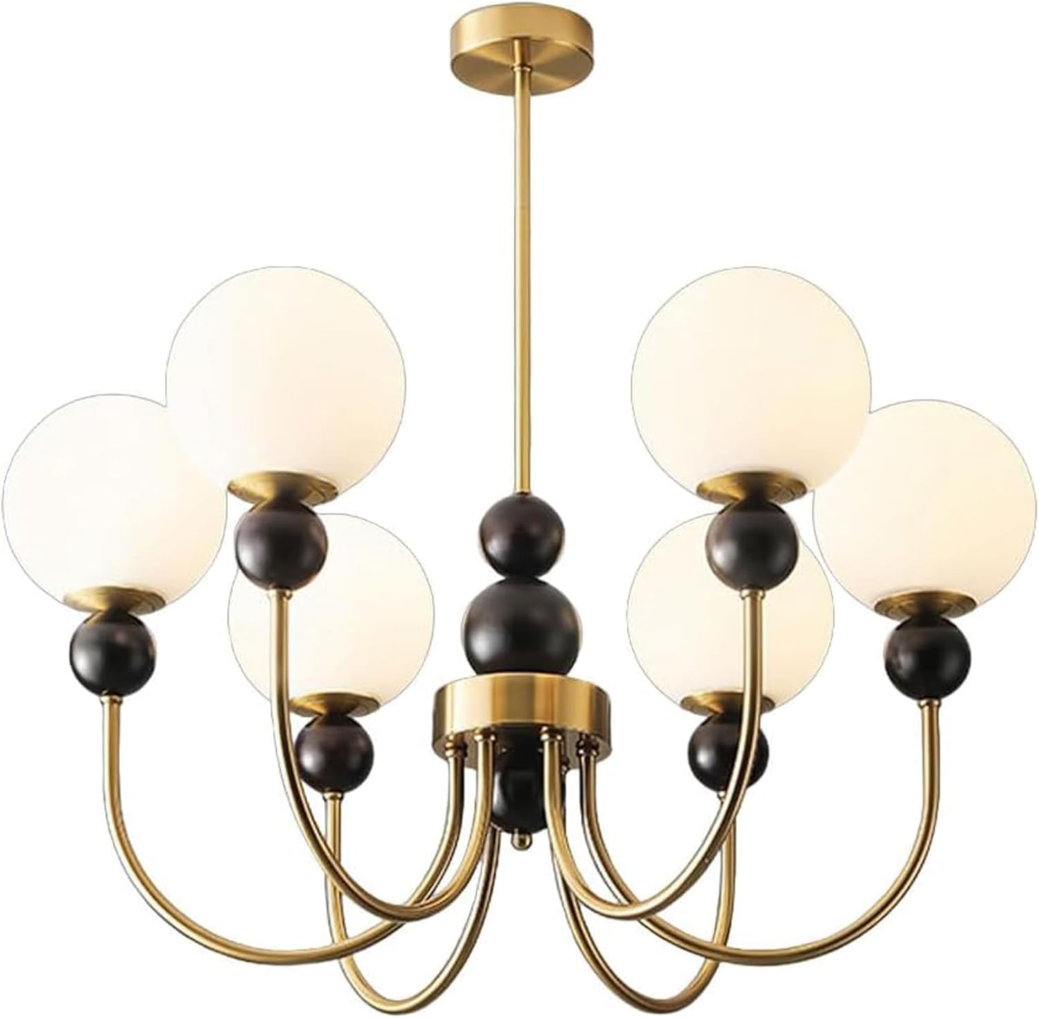 PLSDH MidCentury 6 Lights Chandeliers with Glass Globe