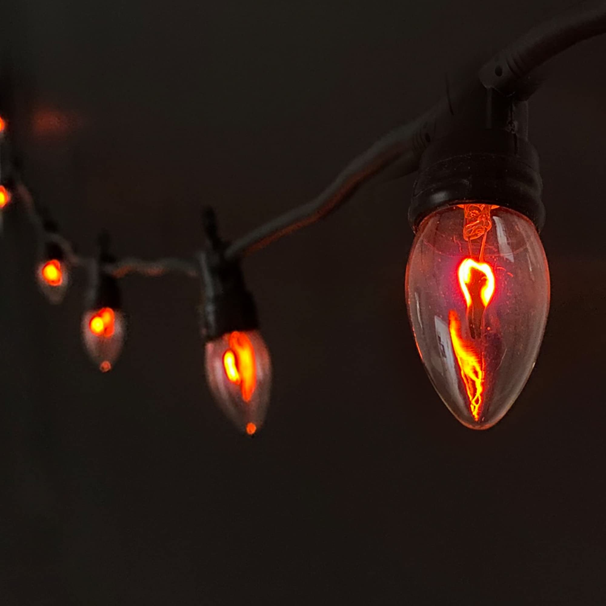 ECD Germany Halloween Cadena De Luces Para Exterior 360 cm Con 10 Bombillas Blanco Cálido E14 Efecto Llama Resistente A La Intemperie IP44 Iluminación Para Navidad Guirnalda Terraza Fiesta Decoración
