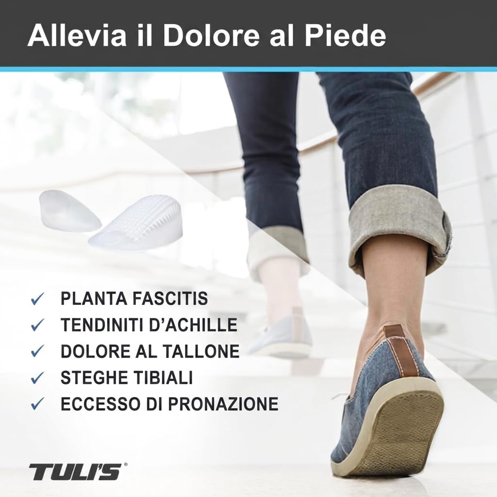 Tuli's Classic Gel Heel Cups Tallonette in gel Grande, 1 Paio | Ammortizzanti – Fastidio al tallone - Fascite plantare & spina calcaneare