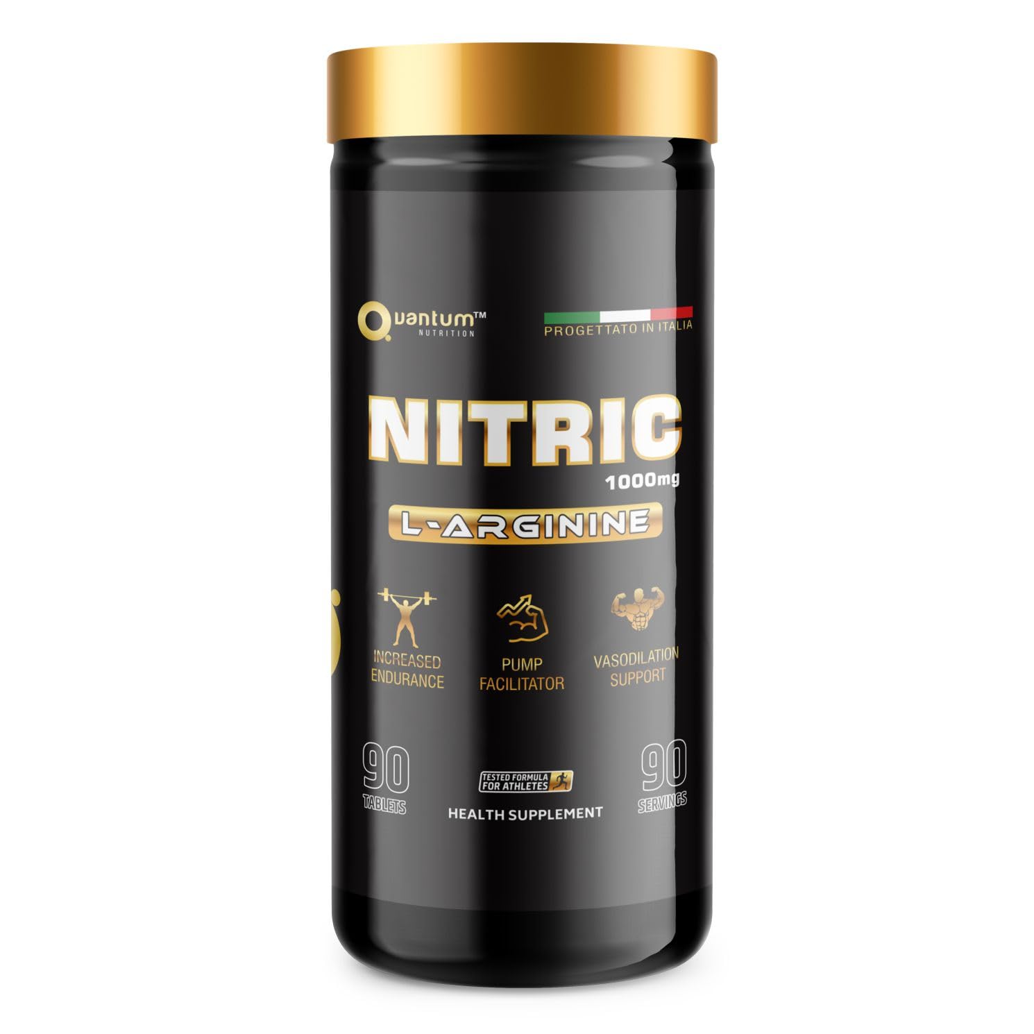 Quantum Nutrition Nitric L-Arginine 1000mg Tablets | Muscle Pump & Endurance Support | Boosts Nitric Oxide for Enhanced Blood Flow & Performance | Pre-Workout Supplement for Men & Women | 90 Tablets