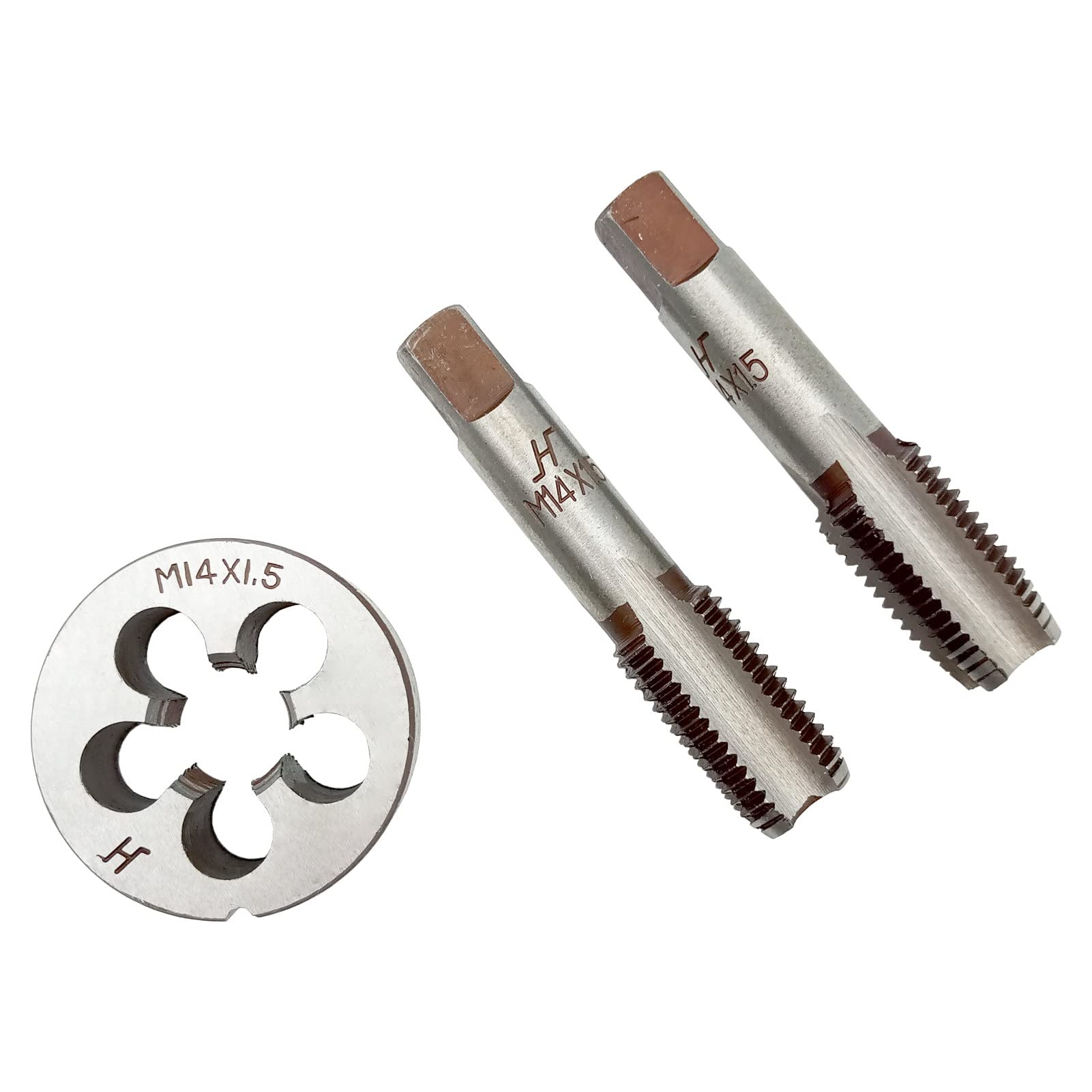 Acdeyaca Metric Hand Tap And Die Set - M14 X 1.5, 2 Taps & 1 Die, Right Hand Thread, High-Speed Steel - View #2