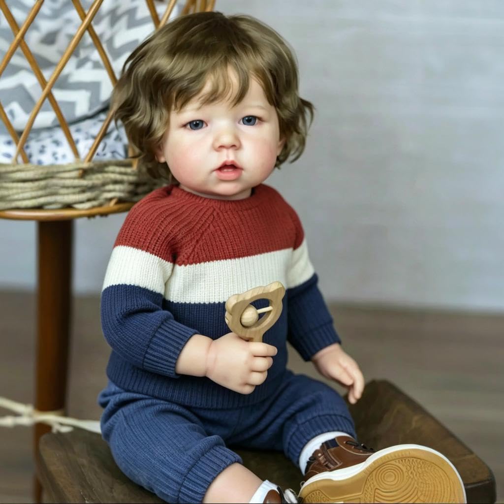 Realistische Reborn Baby Puppe Junge Liam, 70 cm Große Größe Reborn Kleinkindpuppen, Lebensechte Babypuppe mit weichem Stoffkörper, die wie EIN echtes Kleinkind Puppe