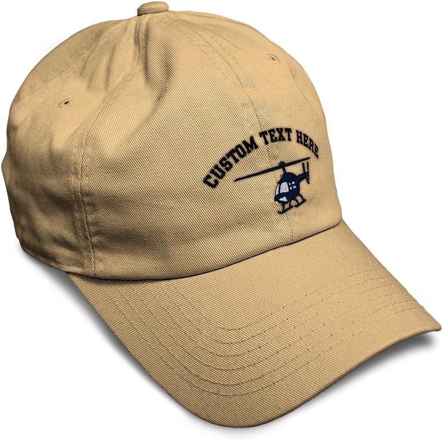 Custom Soft Baseball Hat Embroidered Dad Hat Blue Helicopter 2 Embroidery Men & Ladies Baseball Cap Cotton