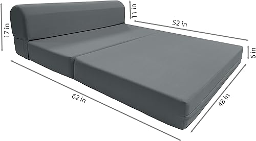 Miniatura 151 de Sofá cama plegable color gris de espuma, 6 pulgadas. Grosor x 32 pulgadas, ancho x 70 pulgadas. Cama de Invitados, cama plegable con espuma de alta