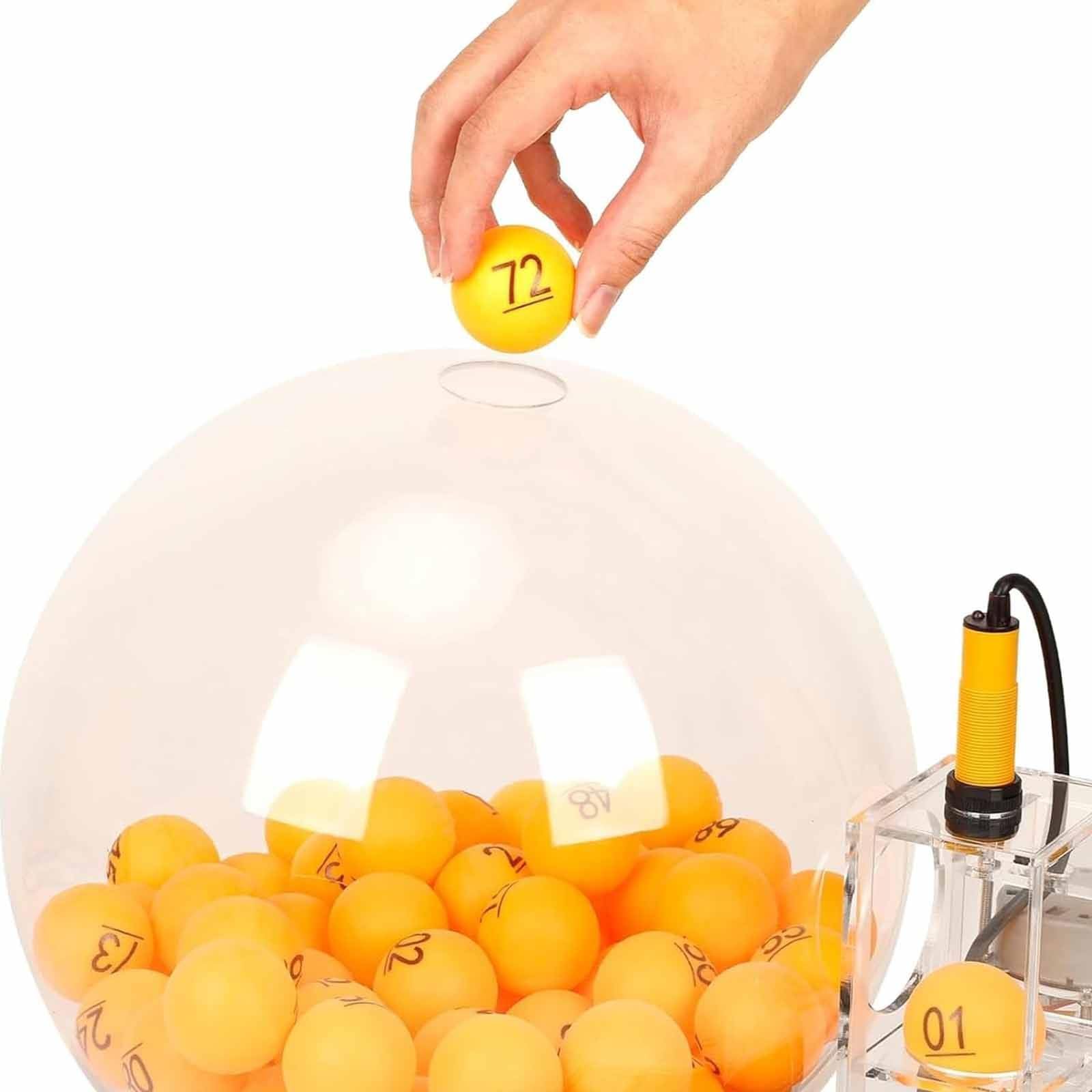 Eléctrico Lotería Máquina Juguete, Eléctrico Lotería Bola Máquina Juguete, Mini Bingo Juego Máquina, Lucky Número Mini Lotería Shake Lucky Bola Picking Máquina,Black-60balls