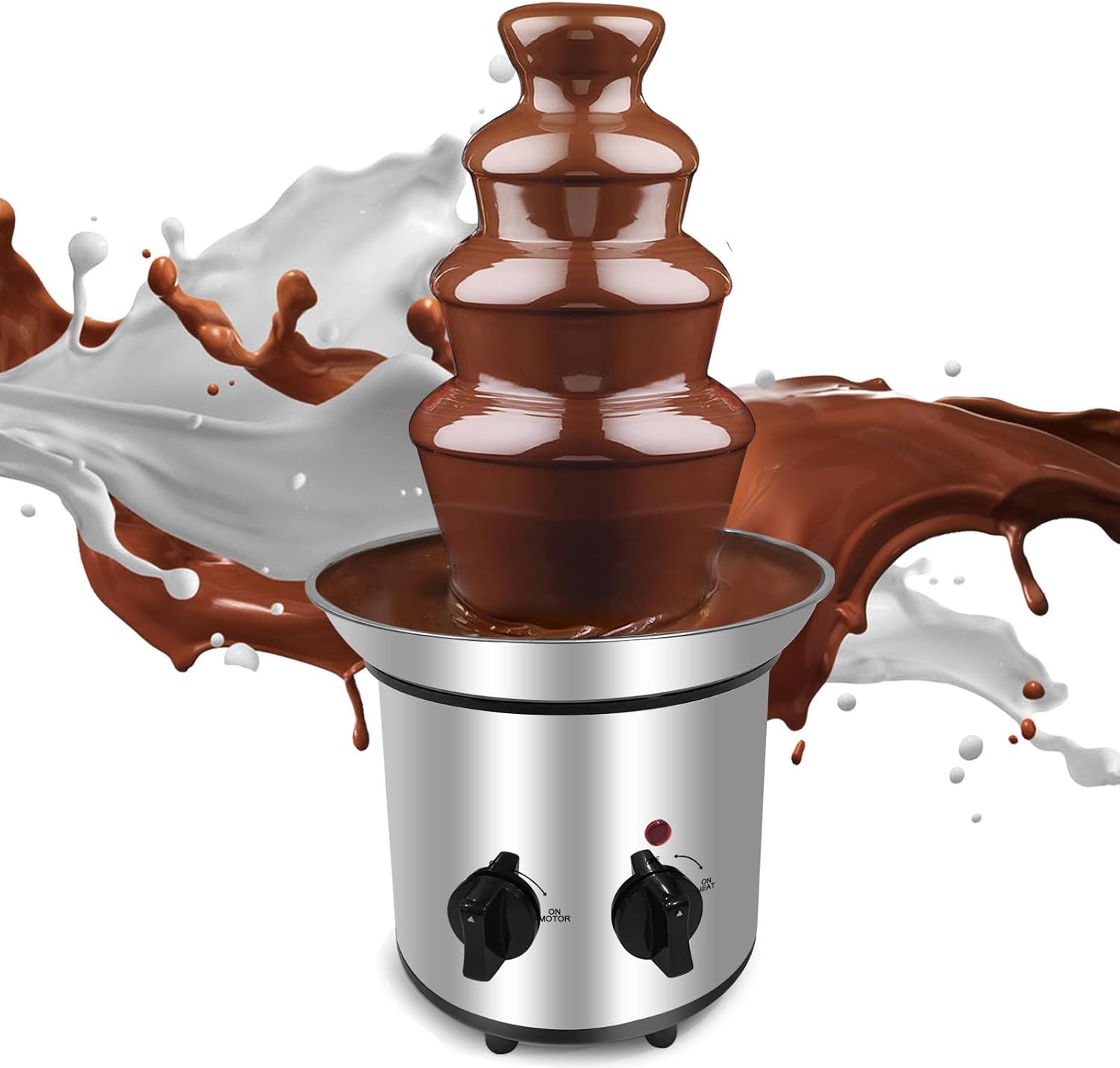 Chocolate Fountain Machine 4 Tiers Electric Chocolate Fondue Fountain Machine Cheese Fountain Perfect for Nacho Cheese, Chocolate Sauce, Wedding, Party