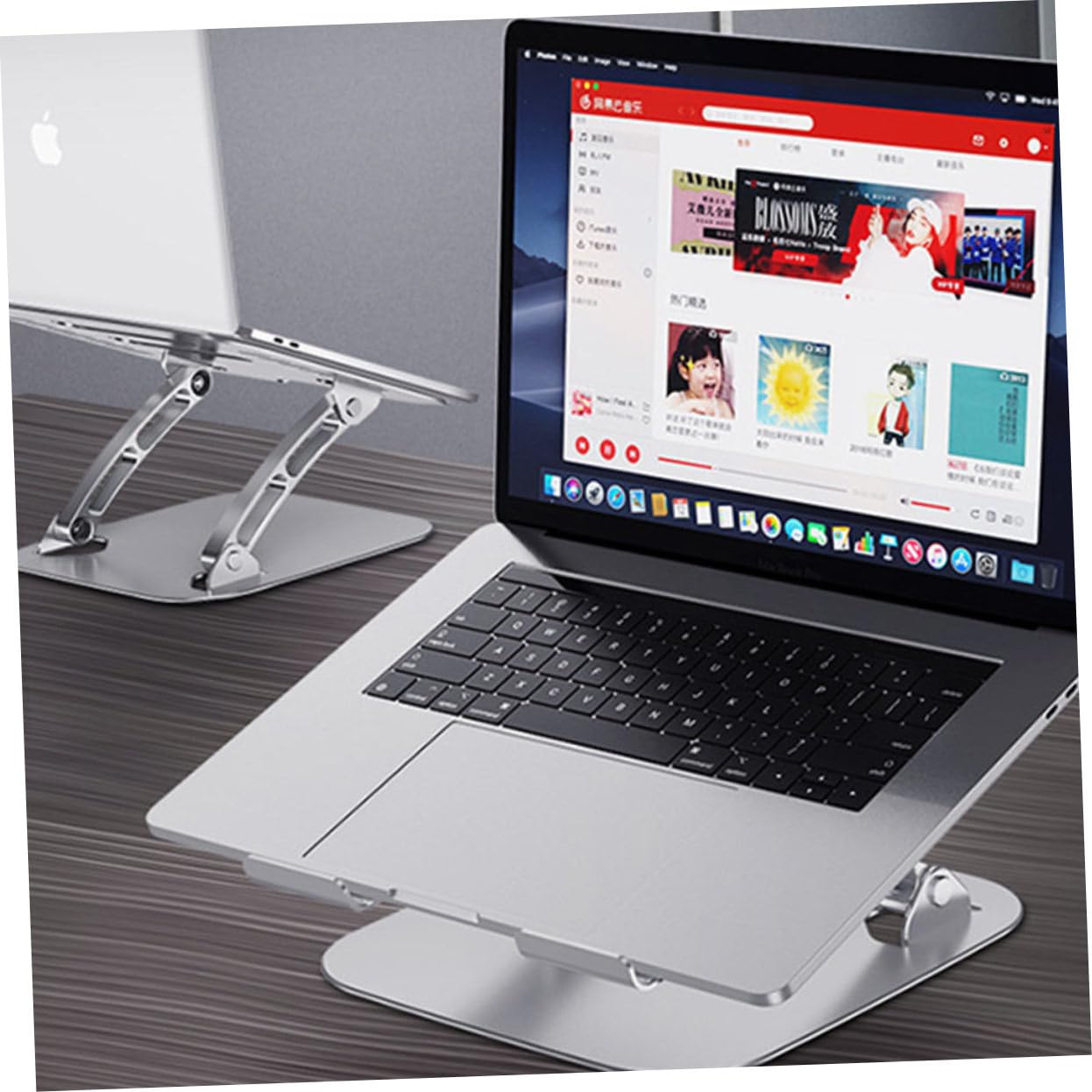 NUOBESTY Soporte Portátil para Laptop De Aleación De Aluminio con Diseño Ajustable para Escritorio Soporte Ergonómico Ventilado Compatible con Diferentes Marcas para Oficina y Hogar