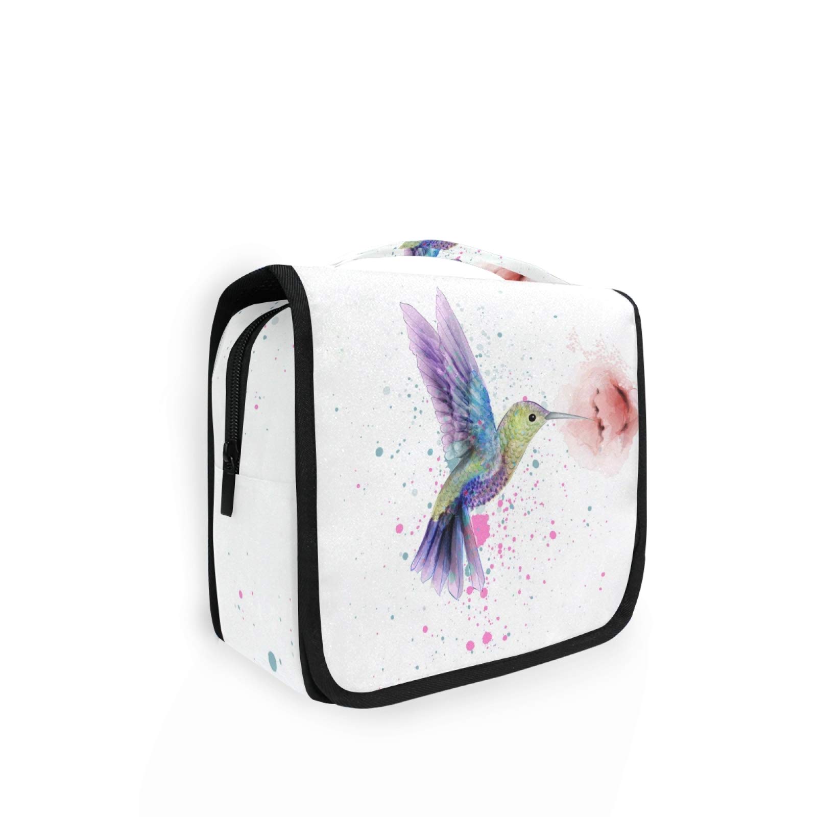 N/W Hupery Toiletry Bag Watercolor Hummingbird Hanging Travel Toiletry Bags Cosmetic Pouch Bag Makeup Bags Organizer Wash Bag For Women Men Girls