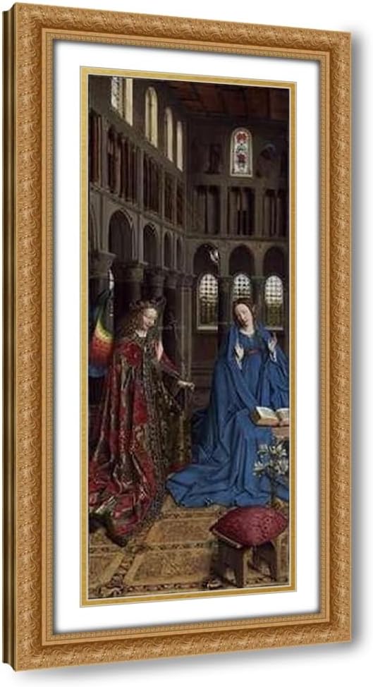 ArtDirect Annunciation Custom Framed Art Print Giclee Print or Canvas Options with Various Sizes and Customization by Van Eyck, Jan