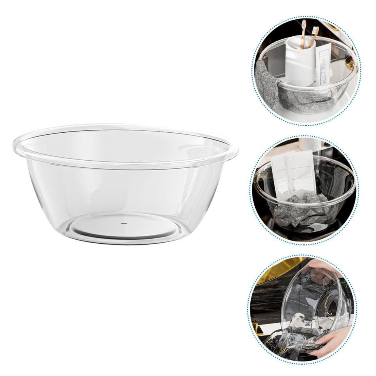 Vasque En Plastique Transparent Bassin De Lavage Nettoyant Pour Le Visage Bassine De Shampoing Seau De Lavage Lavabo De Salle De Bain Plat Bol De Légumes De Bébé Nettoyage