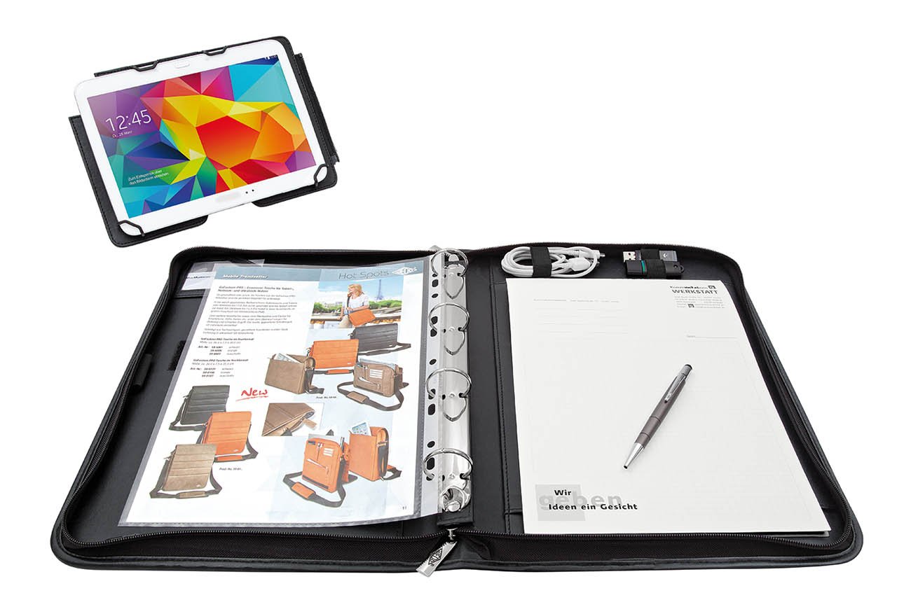 Wedo 05874901 Elegance Tablet Organizer A4 Universale per 9,7" - 10,5", Nero