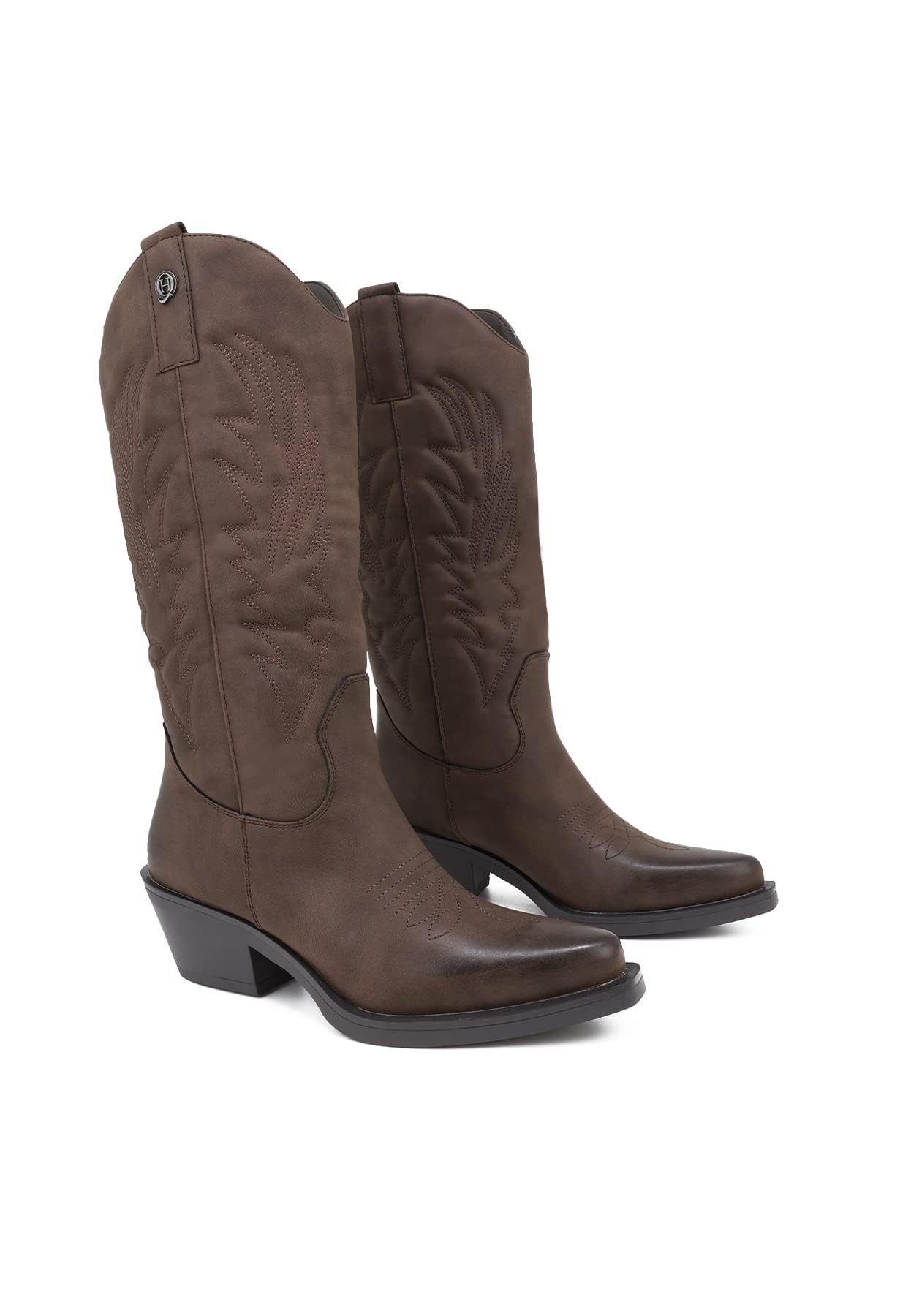 QUEEN HELENA Camperos Stivali Donna Texani con Tacco Western Stivaletti a Punta Cowboy X28-110