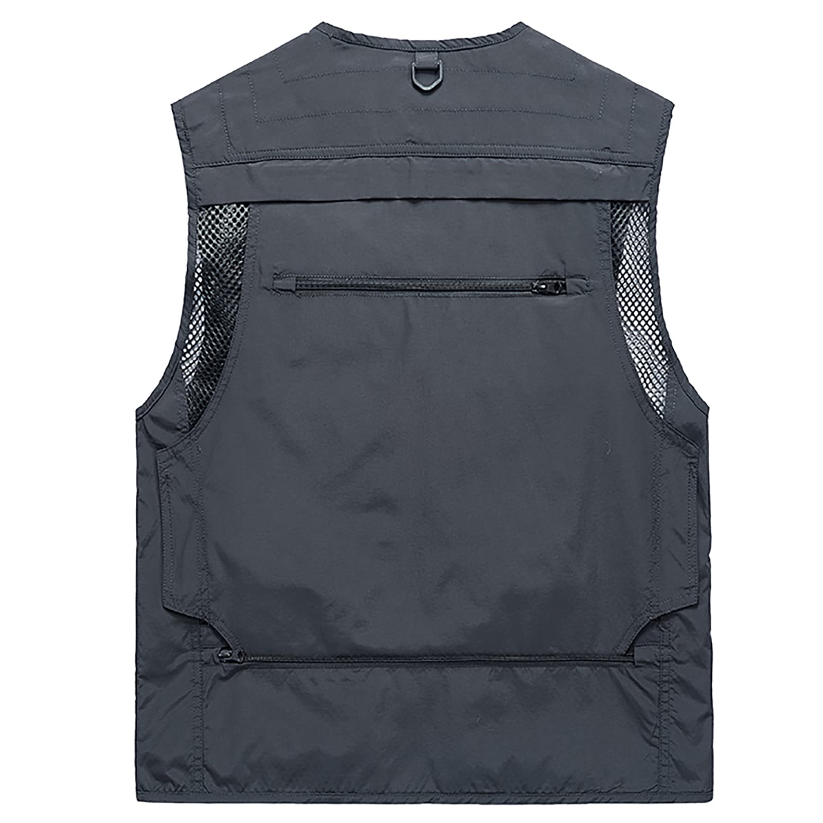 Chaleco de Pesca Hombres Multi-Bolsillos Sin Mangas Fotografía Chaquetas para Trabajo Camping Senderismo(Size:XXL,Color:Azul)