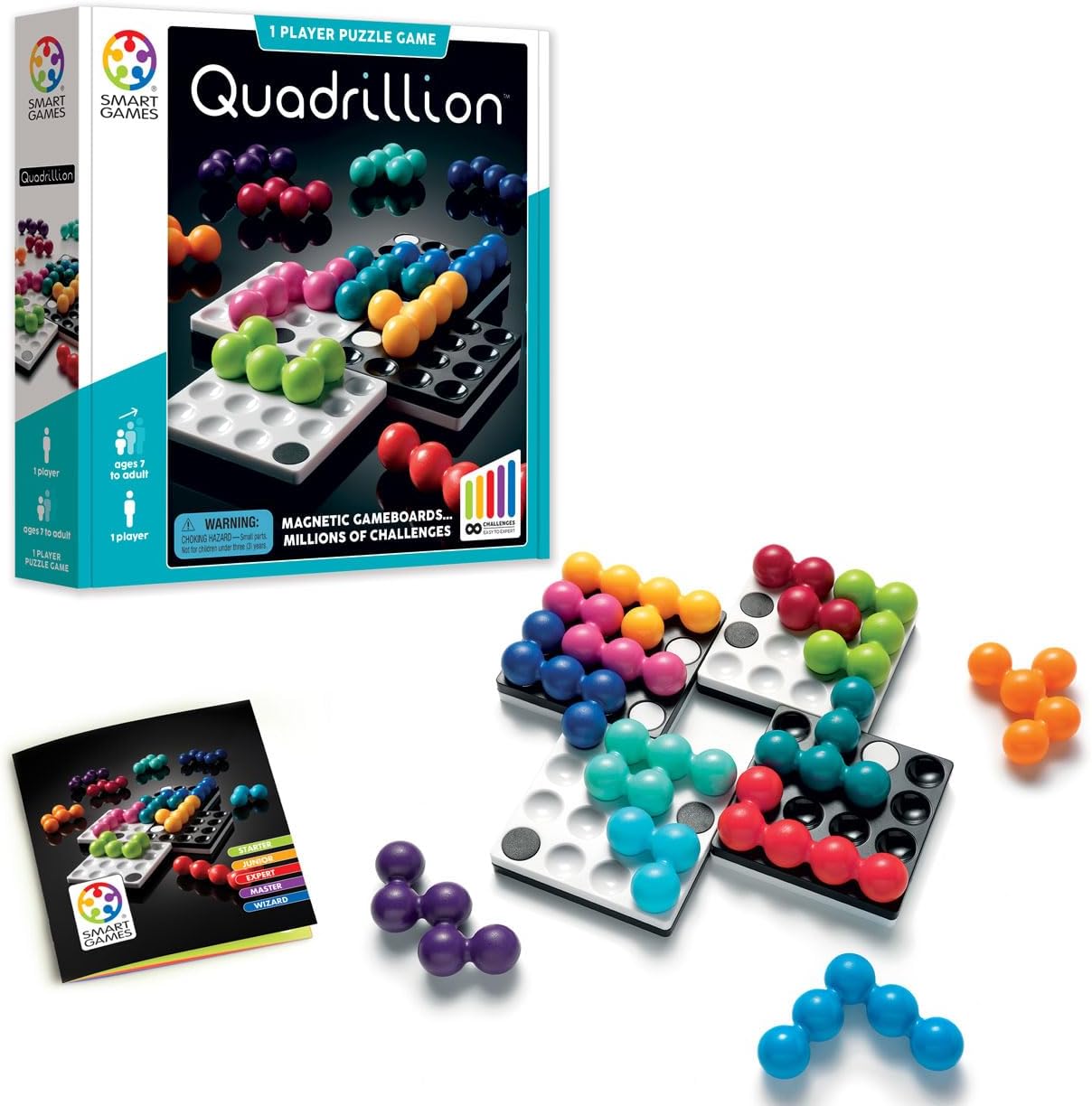 SmartGames Quadrillion – Endless Magnetic Puzzle Game with Unlimited Solutions for Ages 7+