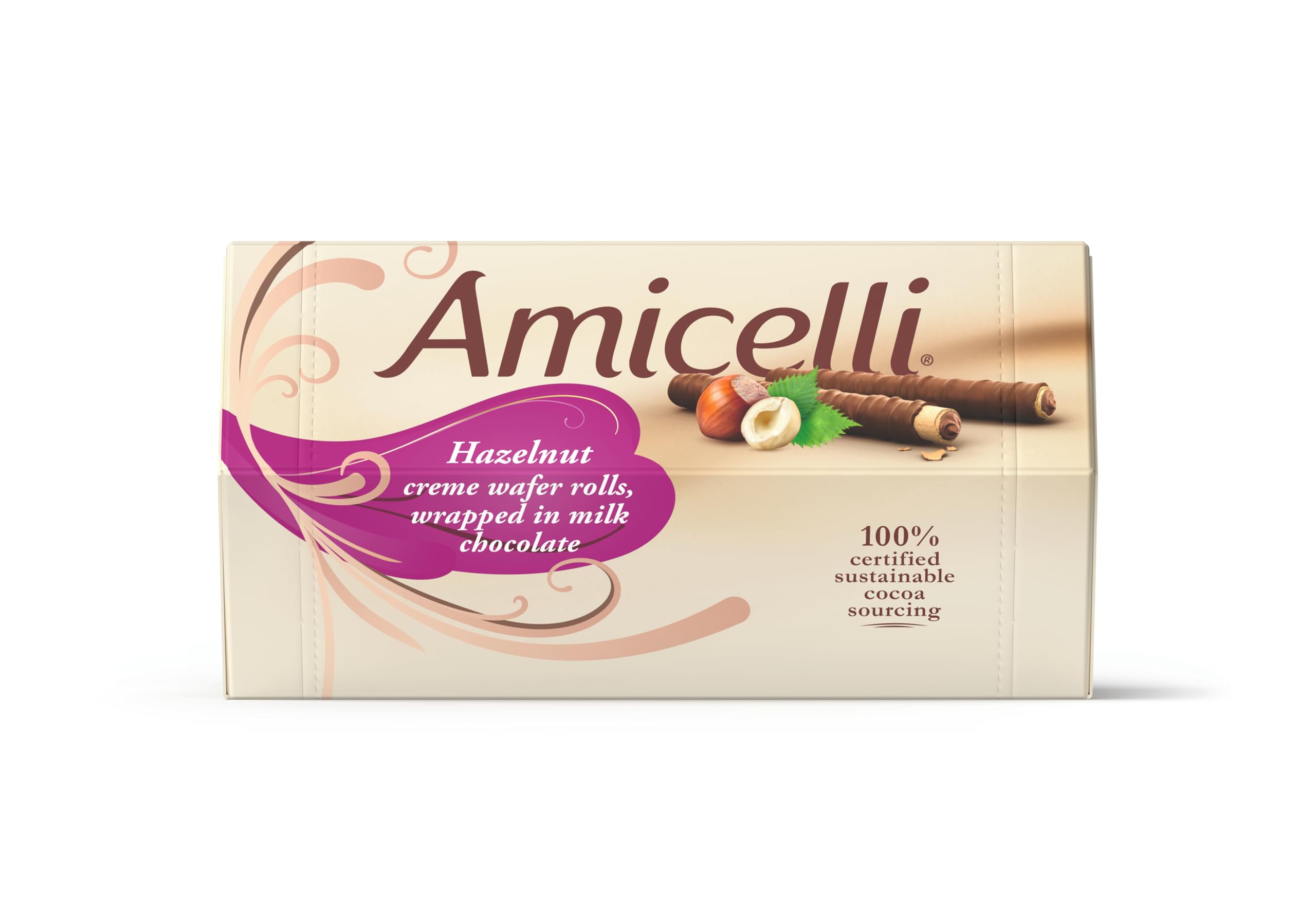 Amicelli Original Hazelnut Crème Crispy Wafer Rolls 200g Gift Box of 16