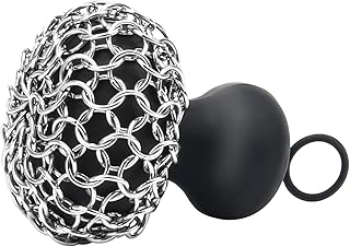 Cast Iron Chainmail Scrubber, Windspeed Cast Iron Skillet Cleaner for Fry Pan Cleaner Cast Iron Skillet Cleaner Chain for Pots Cast Iron Scrub for Cookware Cleaning Accessory(316 Stainless Steel)