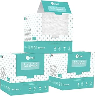 Face Towels, 10"×12" Disposable Face Towel, Face Towelettes XL, Ultra Soft Makeup Remover Dry Wipes, Thick Face Towel for Cleansing, 150 Count (3 Pack)