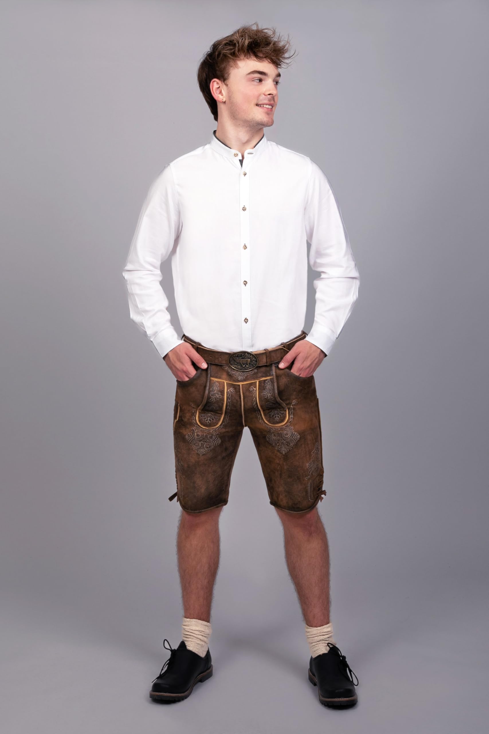 Edelnice Trachtenmode hochwertige Kurze Trachtenlederhose Bernd aus Wildbockleder