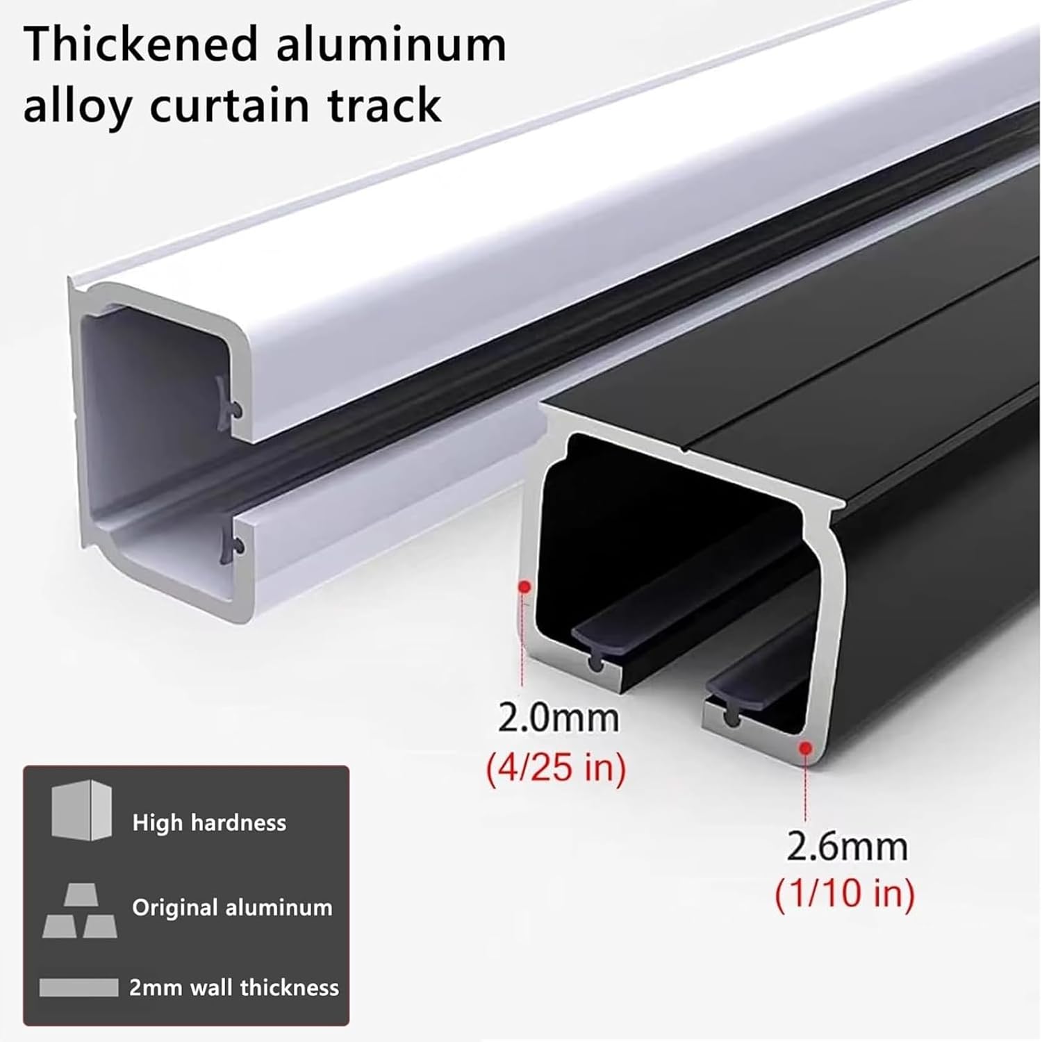 Ceiling Or Wall Mount Curtain Track Home Commercial Extra Long Straight Curtain Rail Room Divider, Aluminum Rail with Silent Gliding for Room Dividers and Privacy Drapes