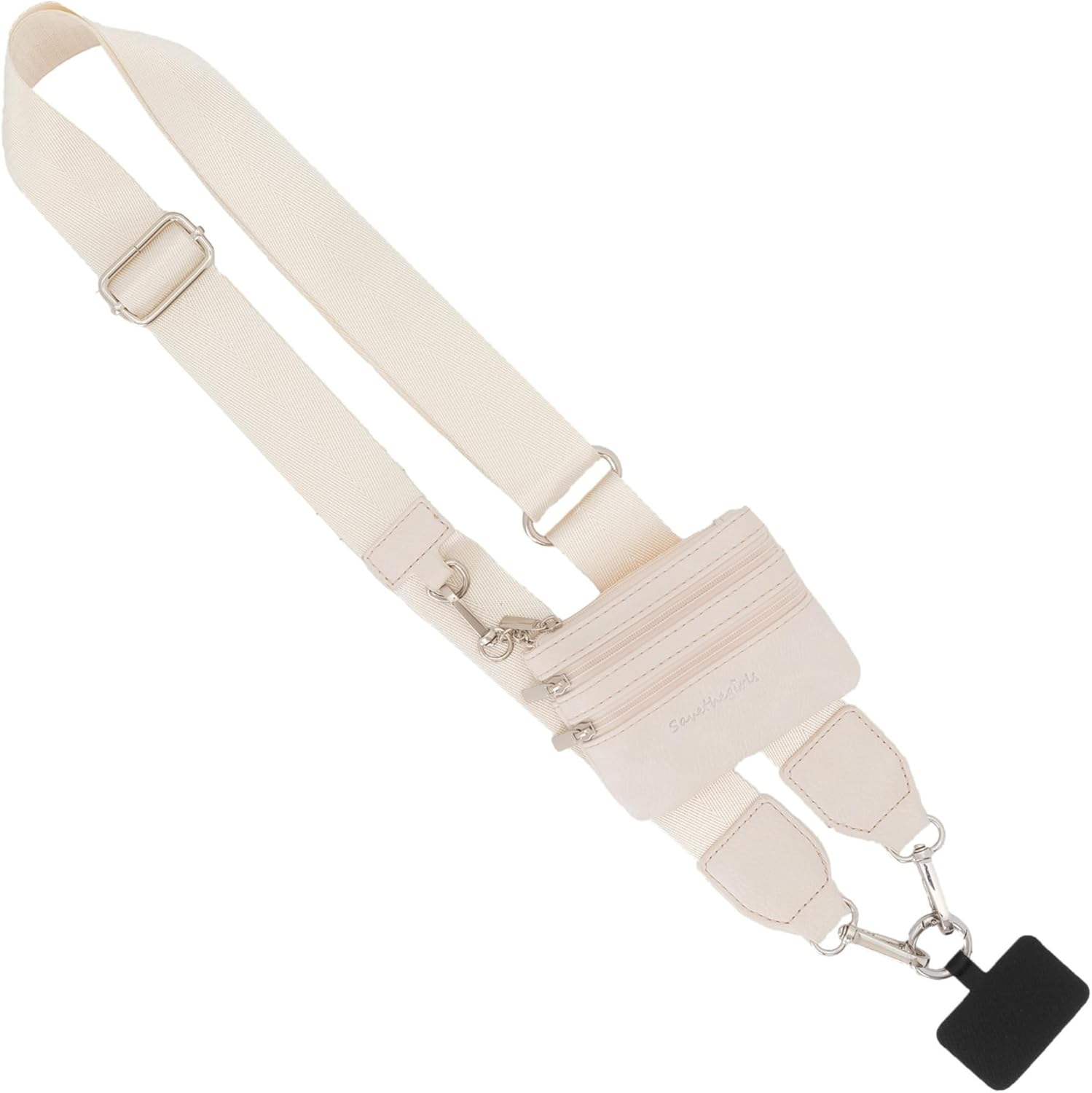 Save the Girls Clip and Go Phone Strap Solid (Purple - Purple Pouch) - Crossbody Phone Strap Chain with Zipper Wallet Pouch – Phone Lanyard with Zippered Pouch