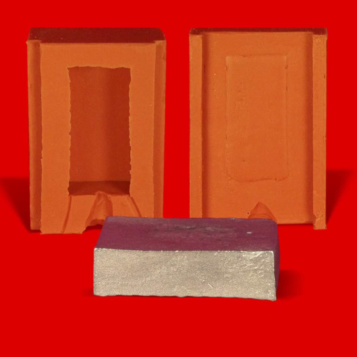 Étain gießform lingot 1er, env. 130 g purement étain