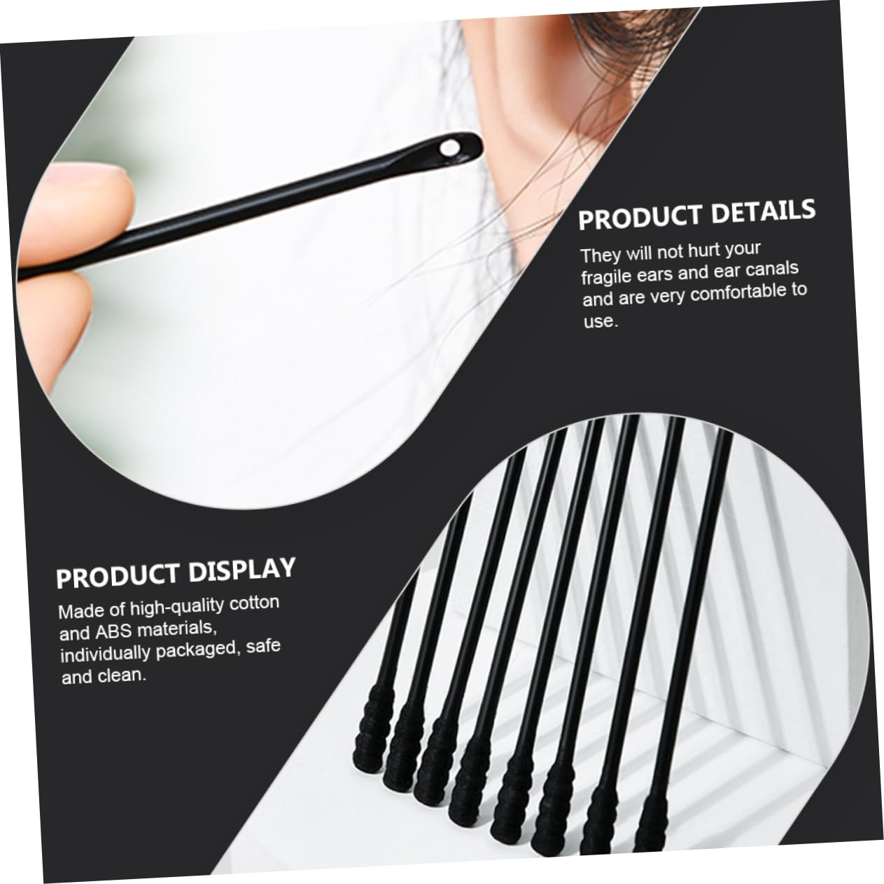 Healeved 100pcs Ear Wax Cotton Swabs Double-head Cotton Stick Ear Picking Disposable