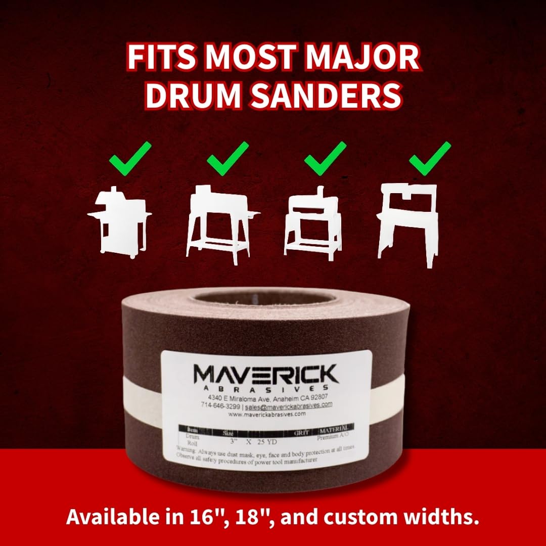 Drum Sander Sandpaper Roll 3" X 25 Yards Premium Aluminum Oxide Cloth Backed (120 Grit) - Image 4