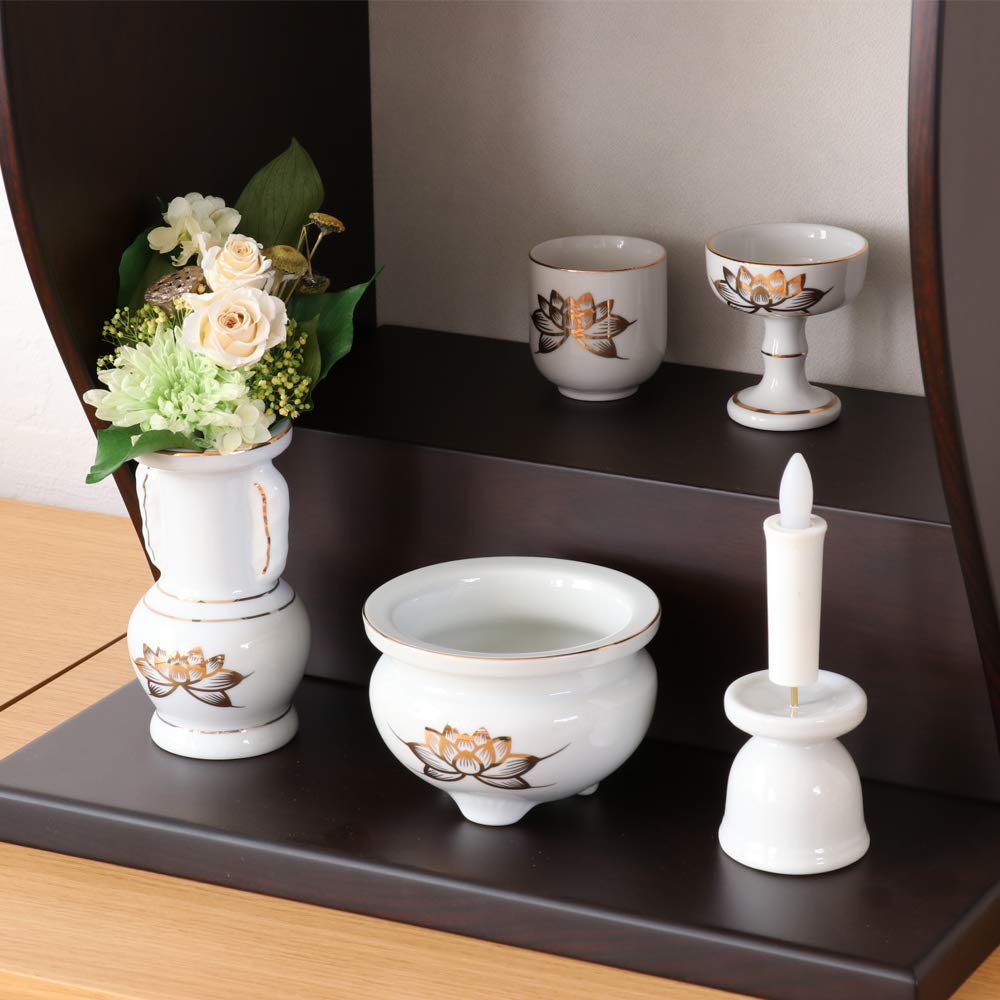 仏具セット 国産 陶器セット 火立て 花立て 仏器 茶器 仏壇 仏具