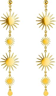Salve Celestial Gold Sun Drop Earrings for Women