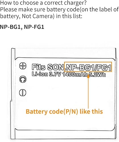 Miniatura 3 de Cargador NP-BG1 para Sony Cyber-Shot DSC-H50 DSC-H55 DSC-H70 DSC-H90 DSC-HX30V DSC-HX5V DSC-HX7V DSC-HX9V DSC-W150 DSC-W290 DSC-W230 DSC-W220