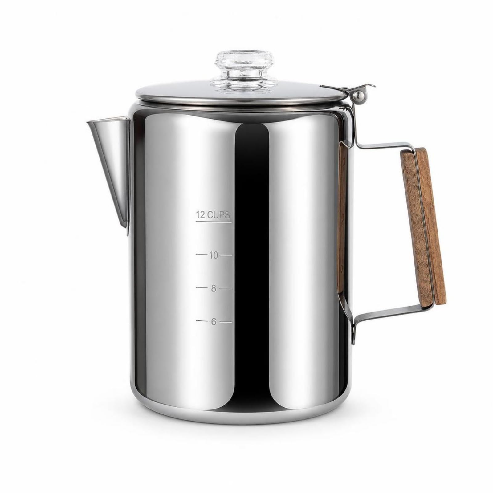 Gralara Caffettiera con Filtro in Rete Durevole Caffettiera Preciso Pentolino da Caffè in Acciaio Inox per Casa, 12 Tazze Circa 2000-3000ML