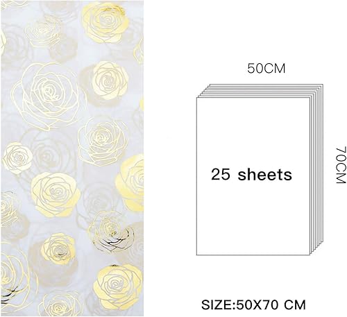 Miniatura 4 de WRAPAHOLIC Papel de seda para envolver flores, 25 hojas de 19.7 x 27.5 pulgadas, papel de envoltura de rosa brillante a granel para embalaje,