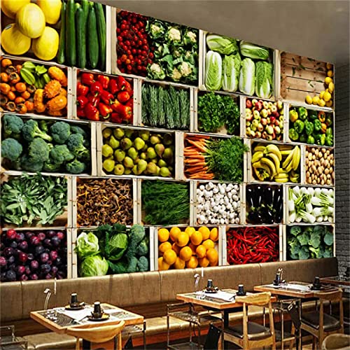 Broccoli Wall Murals,Vegetable And Fruit 3D Print Wall Mural,Removable Self-Adhesive Wallpaper Wall Decoration For Living Room Bedroom Tv Background Decoration,118" W X 83" H -Pvc #TOP17