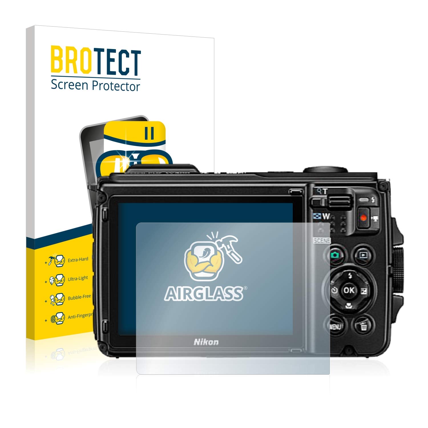 brotect Pellicola Protettiva Vetro per Nikon D5100 Protezione Schermo (3 Pezzi) [Durezza Estrema 9H, Chiaro