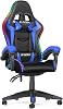 bigzzia gaming chair with LED - gaming chair gamer chairs RGB light lighting computer chair height adjustable Ergonomic office chair for teenagers boys girls adults blue
