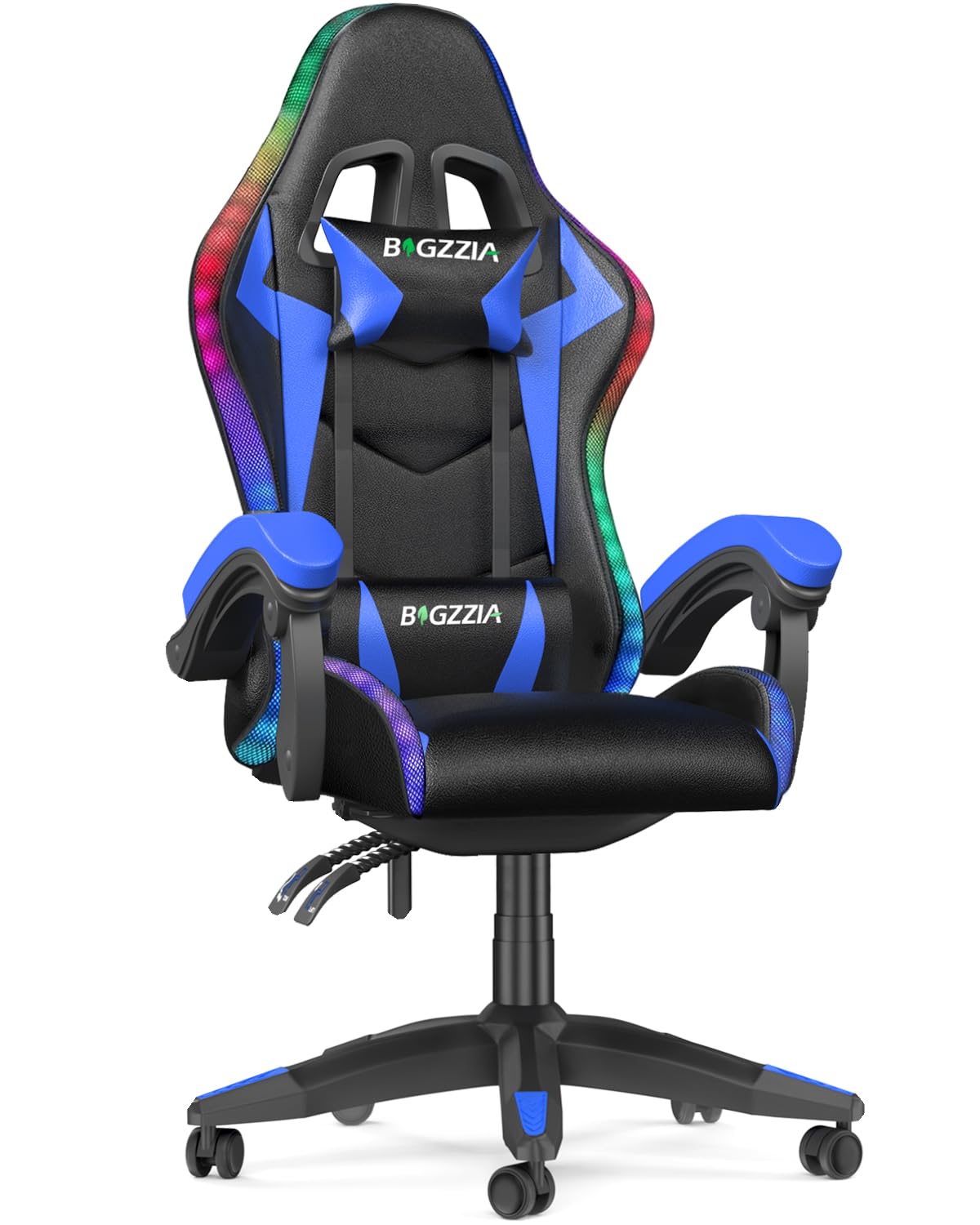 Racingreat LED/RGB Gaming Chair mit Schillernde Lichtleiste (Blau)