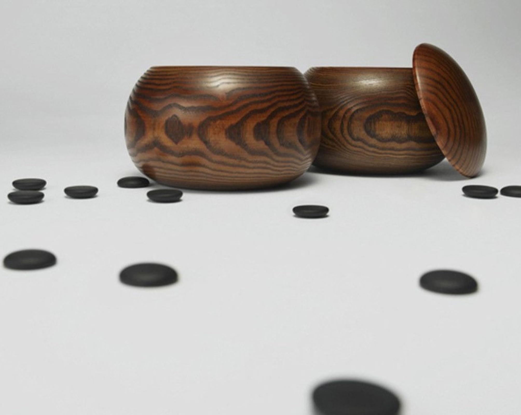 2 szt. zestaw misek do gry w gry, do chodzenia, kontenerów, chess stones holder board, do gry w gry w piesze gry w backgammon walking bowl (kolor drewna)