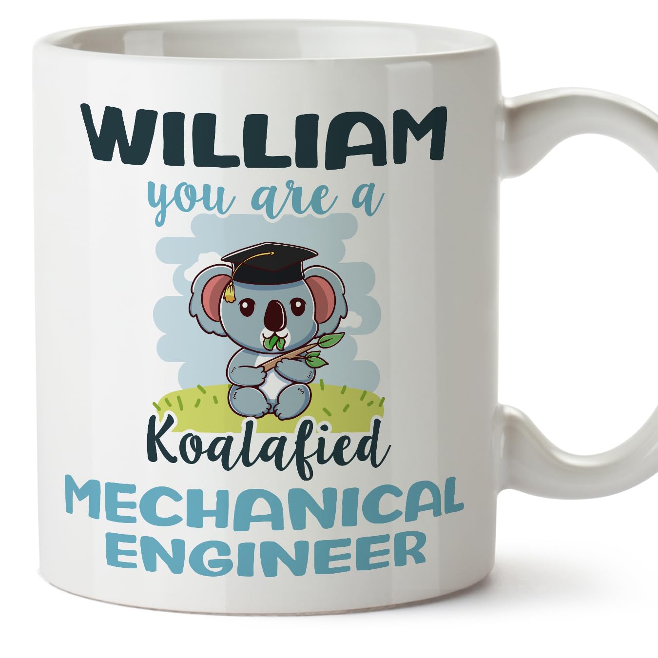 MUGFFINS Personalised Mug for Mechanical Engineer man - in English - Custom Koalafied - Funny Custom Gift for Colleagues - Ceramic 11oz Mug โ image 1