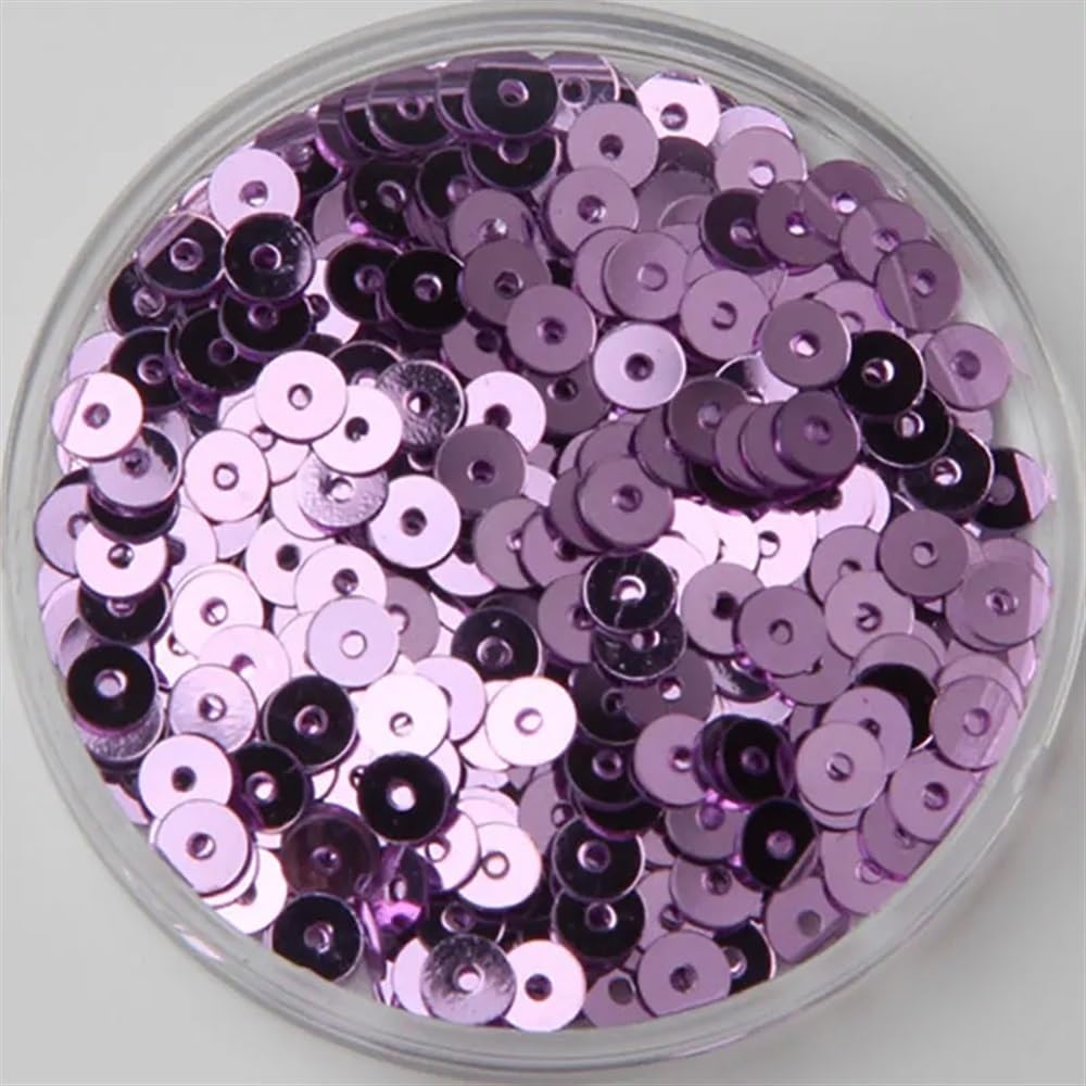 3mm 4mm 5mm 6mm 8mm 10mm Sequins Flat Round Loose Sequins Crafts Sequins Suitable for Sewing Clothes Decoration DIY Accessories Sequins(Light Purple,3mm 20g)