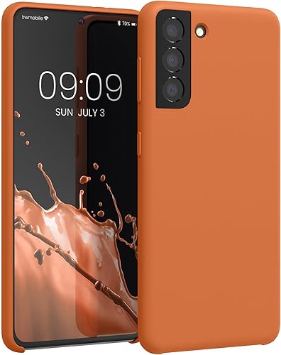 Miniatura 313 de kwmobile Funda Compatible con Samsung Galaxy S22 - Funda de teléfono de silicona TPU con acabado suave - Rojo Ruibarbo Piedra antigua,Azul