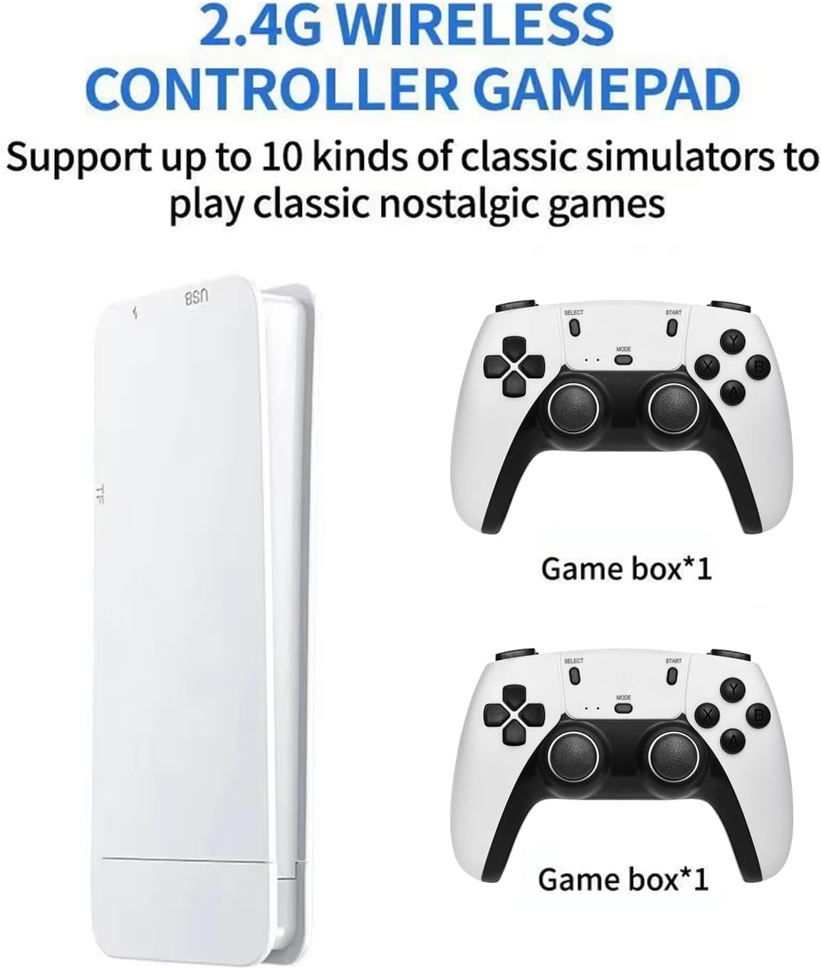 Retro Game Stick 4K HDMI – 20,000+ Classic Games, 23 Emulators, Plug & Play Nostalgia TV Console with Dual 2.4G Wireless Controllers & 64GB Card for Kids & Adults