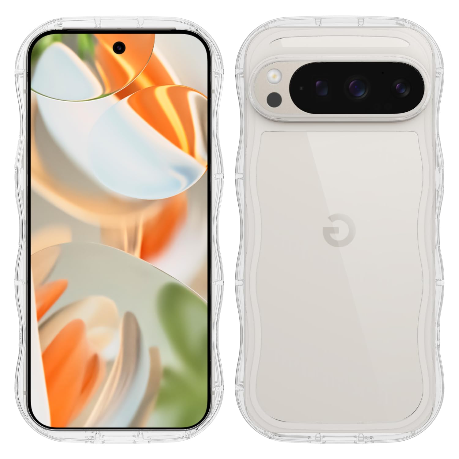 【Newnugds】Google Pixel10 ケース 韓国 おしゃれ シンプル 波状エッジ ピクセル10 ソフト TPU うねうね 純透明 創意 超軽量 薄型 スマホケース 黄ばみなし 指紋防止 擦り傷防止 全面保護 ピクセル10 ケース 衝撃吸収 ワイヤレス充電対応 ストラップホール付き グーグルピクセル10 カバー