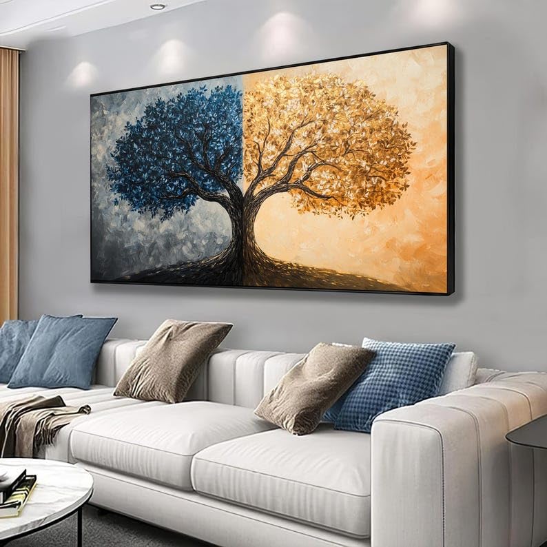Tableau d'arbre moderne abstrait TONGYINLI toile déco salon 40x60cm sans cadre