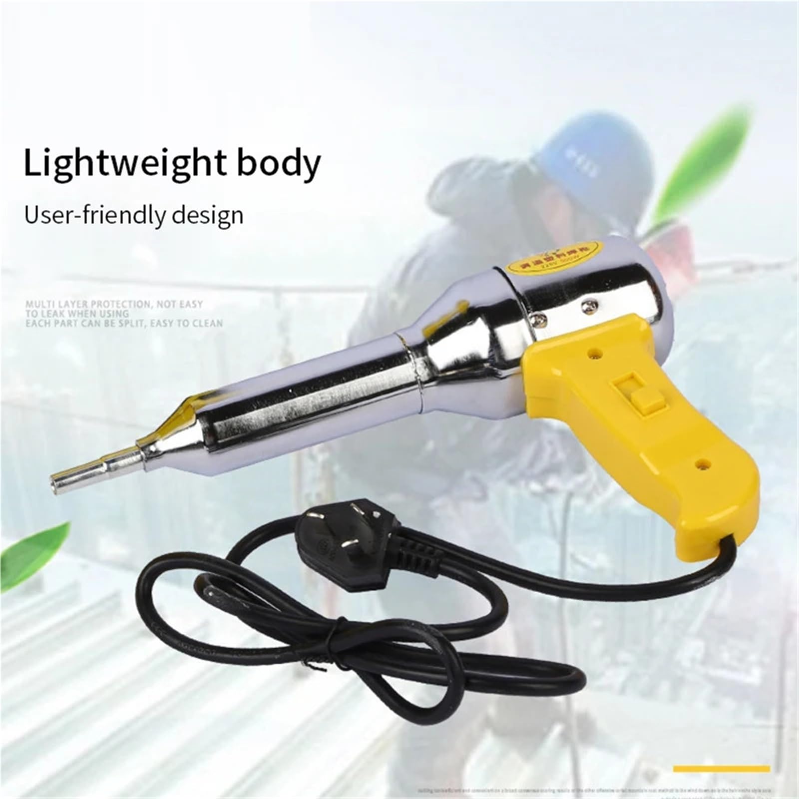 Soldadores Pistola de Soldadura de Aire Caliente de plástico de 700 W, Herramienta de soplete,Kit de Pistola de Aire Caliente Ajustable, Soldador de PE, PP y PVC