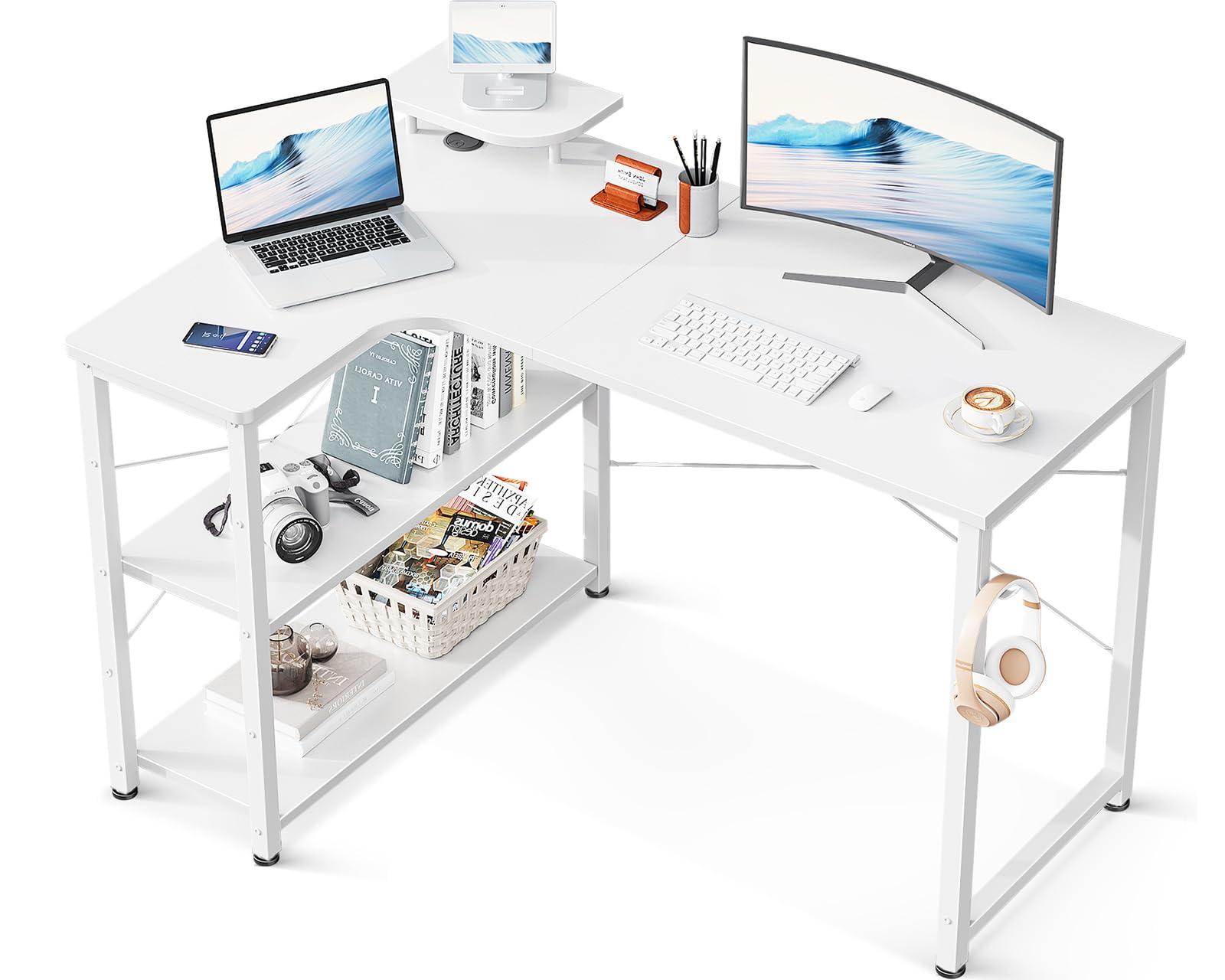 Amazon | ODK パソコンデスク L字 ゲーミングデスク 幅110 L字デスク