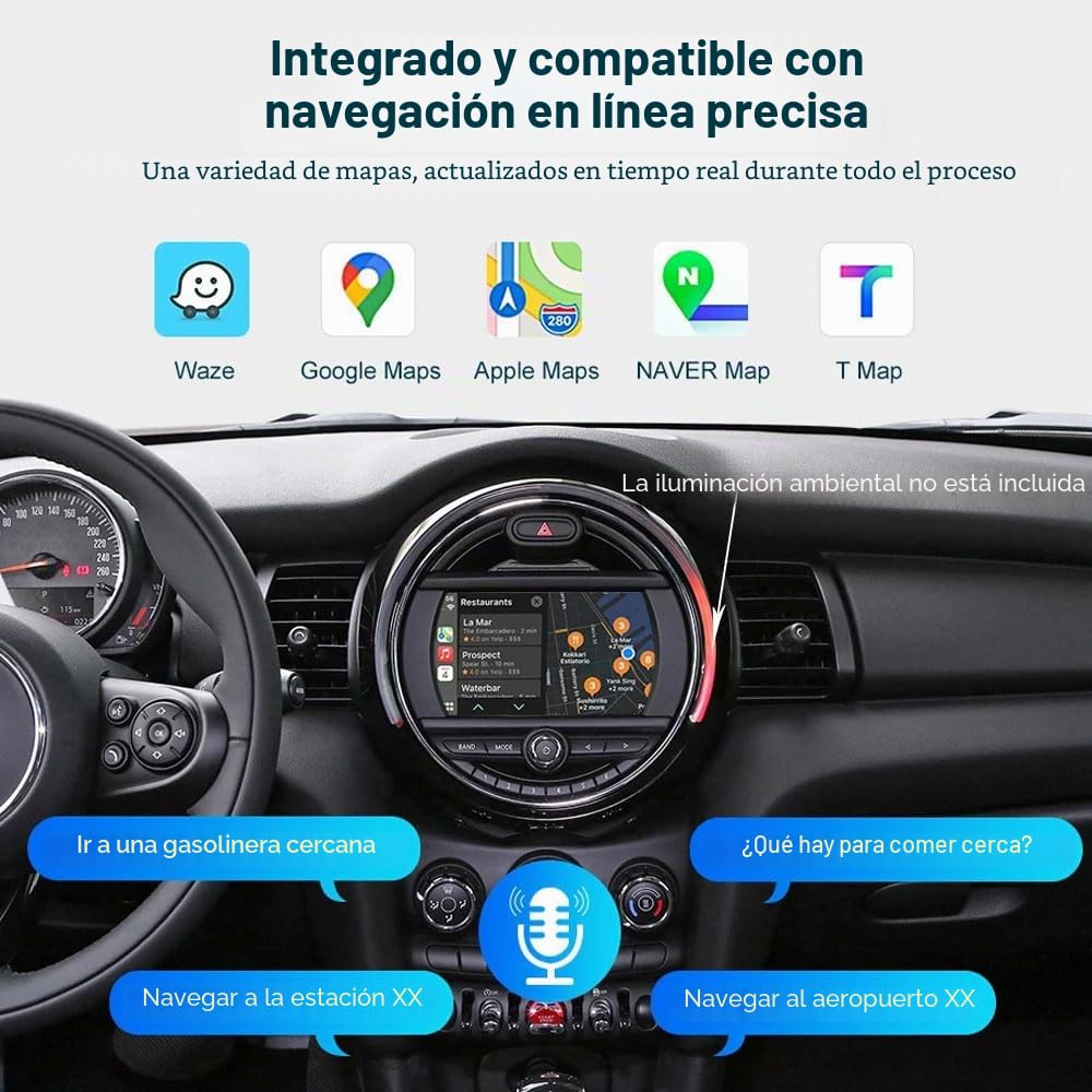 Reproductor de coche, GPS, navegación, Carplay/Android para BMW Mini R56 F55 F56 F57 John Cooper Works, One First, One D, Cooper SD (con cámara de luz), Radio HD de 9 pulgadas