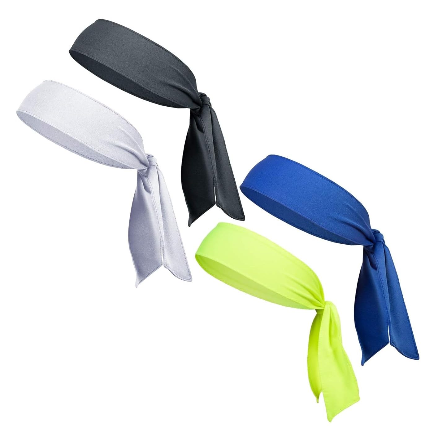 PAROPKAR Sports Headbands for Men and Women (4 Pack) - Lightweight Sweat Band Moisture Wicking Workout Sweatbands for Running Cross Training Cricket Gym Yoga and Bike - Unisex Hairband