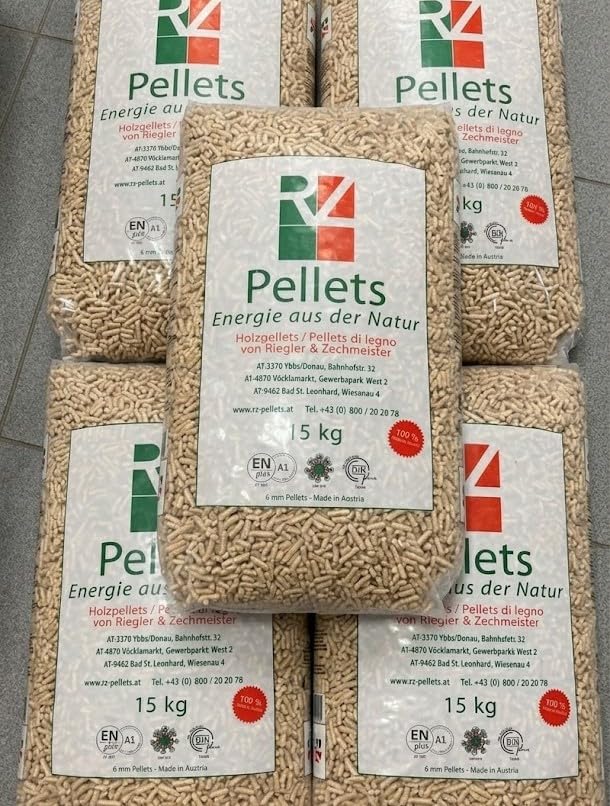 RZ Pellets Bancale 5 Sacchi da 15 kg Totale 75 kg Austria