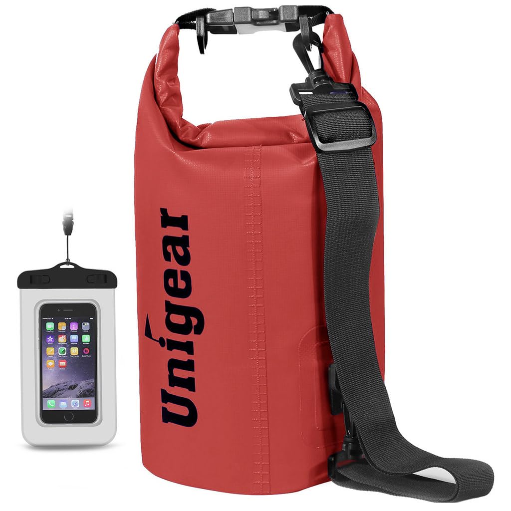 Unigear Dry Bag, 2L/5L/10L/20L/30L/40L, Waterproof Bag Backpack, Waterproof Bags Duffel Bag with Mobile Phone Case and Straps for Boat, Kayak, Fishing, Rafting, Swimming, Camping and Beach
