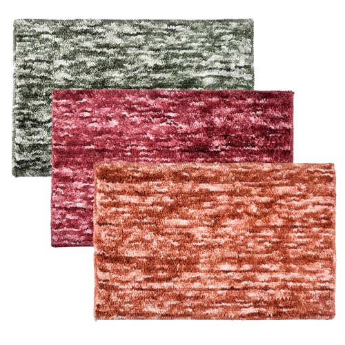 Image of Kuber Industries Door Mat | Multi Riyal Doormat | Microfiber Entrance Mat | Entry Doormat | Office Entrance Door Mat | Door Mat for Home | Door Mat for Living | Pack of 3 | Multi